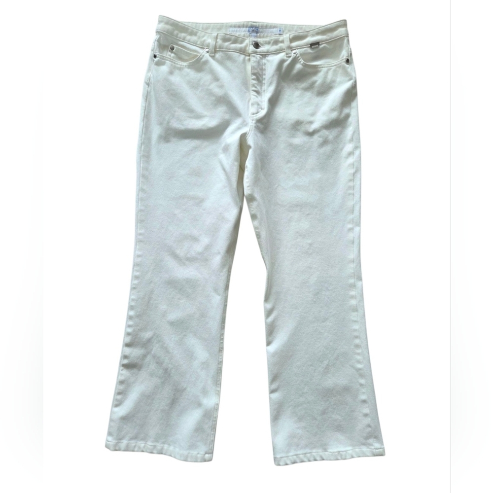 Escada Sport White Jeans Women’s 12‎ Straight Leg Stretch Cotton Italy Luxury